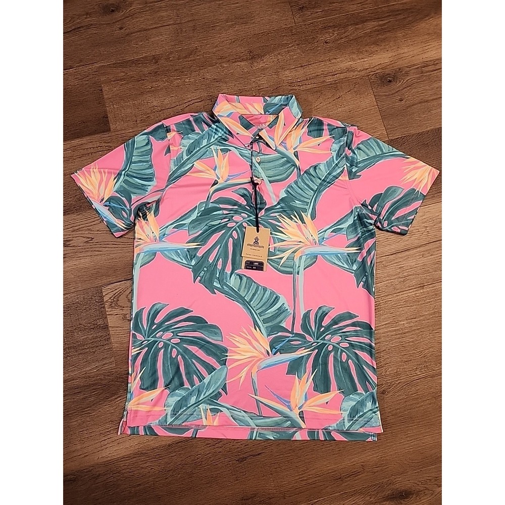 Chubbies The Birds OF Paradise Performance Polo Shirt Men's Large New With Tags!